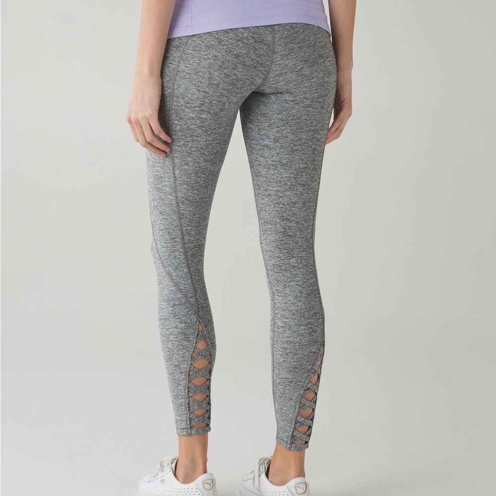 lululemon grey Heather Crisscross Ankle Leggings